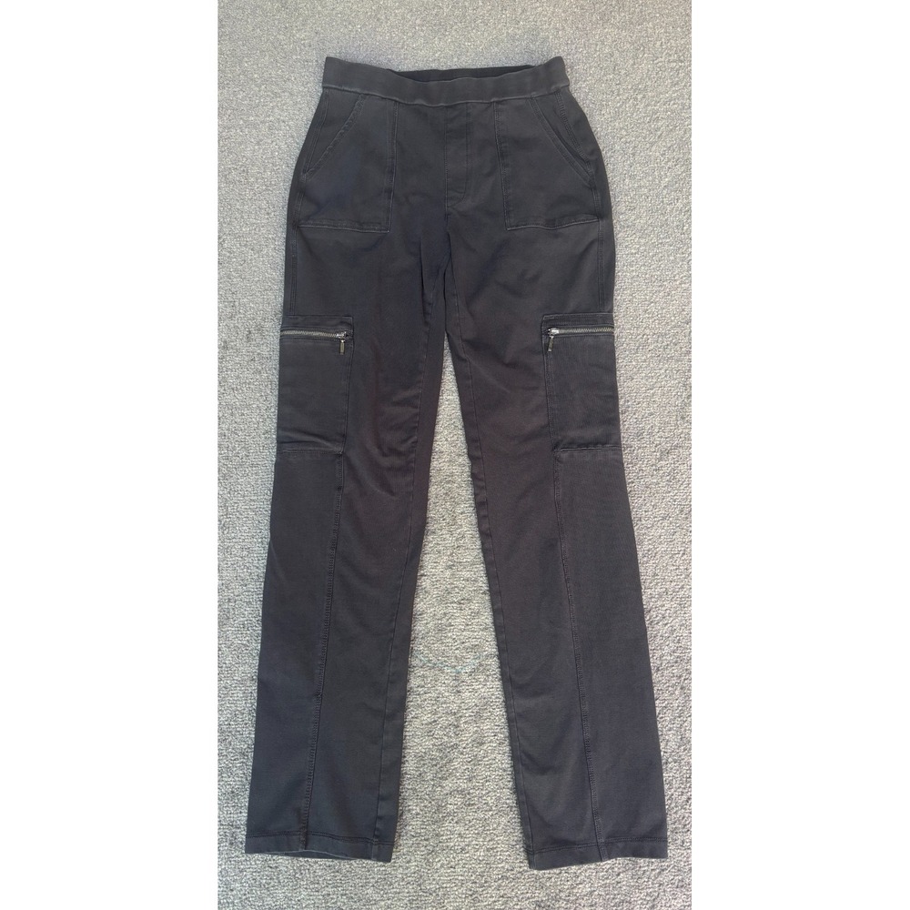 Susan Graver Cargo Pants‎ Women XS Black Stretch Chop Pockets Elastic Waist